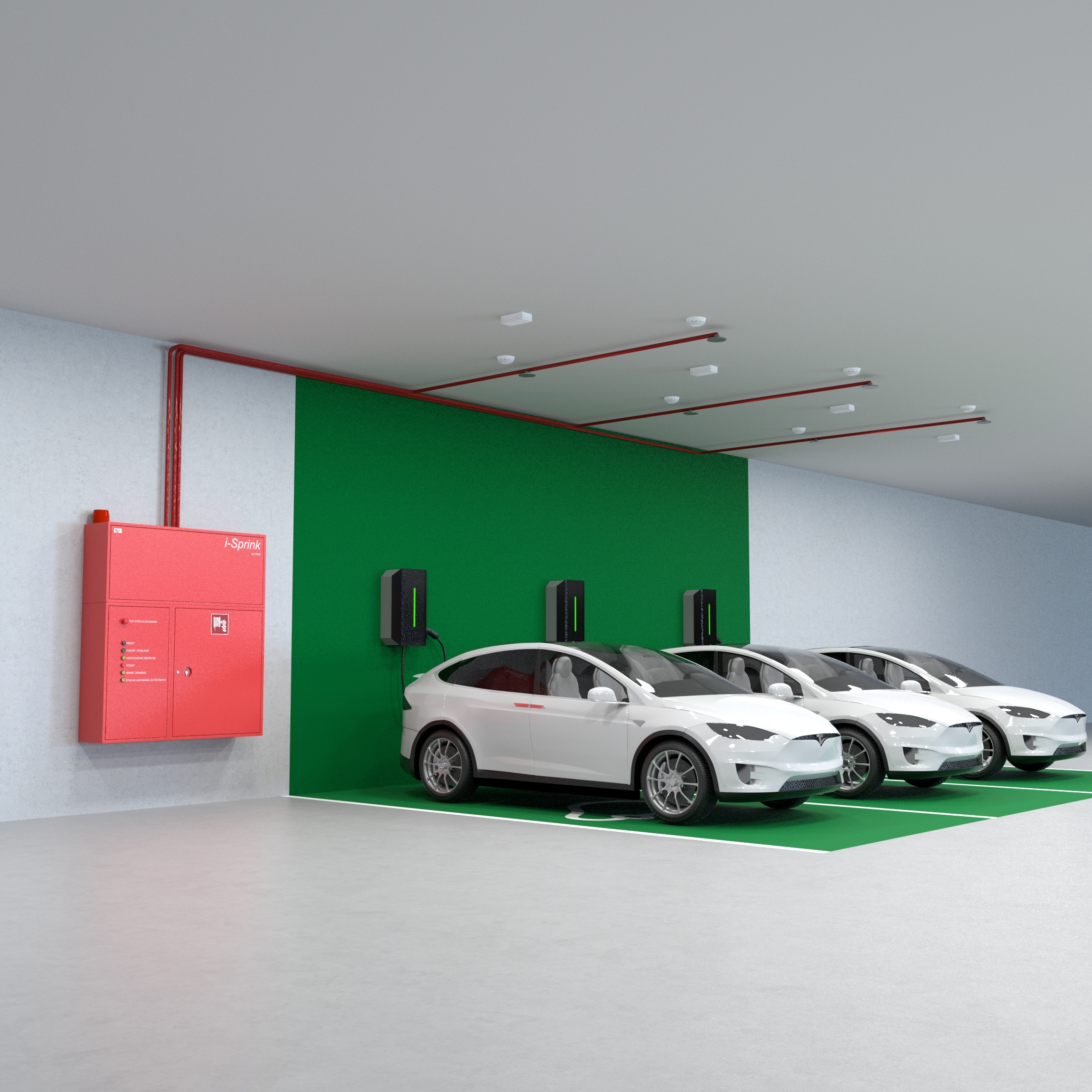 Elektromobilita - Systém i Sprink instalovaný v hromadných garážích