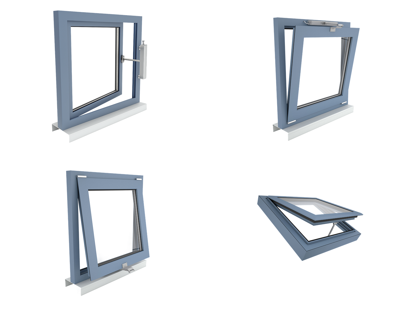 Ventilace pro Smarth Home ukázka různých oken