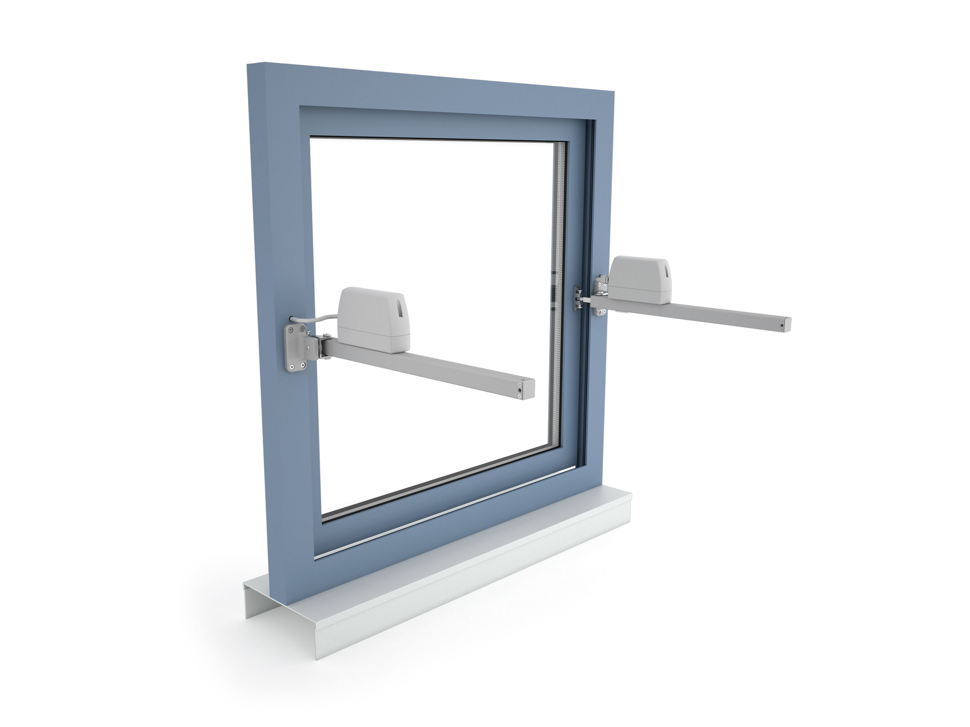 ZA-0800-1-ACB - Povrchová montáž více pohonů na okno paralelně otvíravé ven